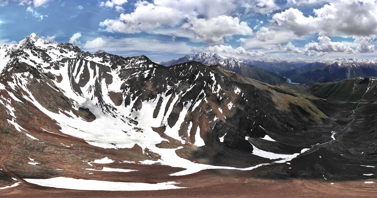 Верховье долины реки Цхубихи. Аэропанорама